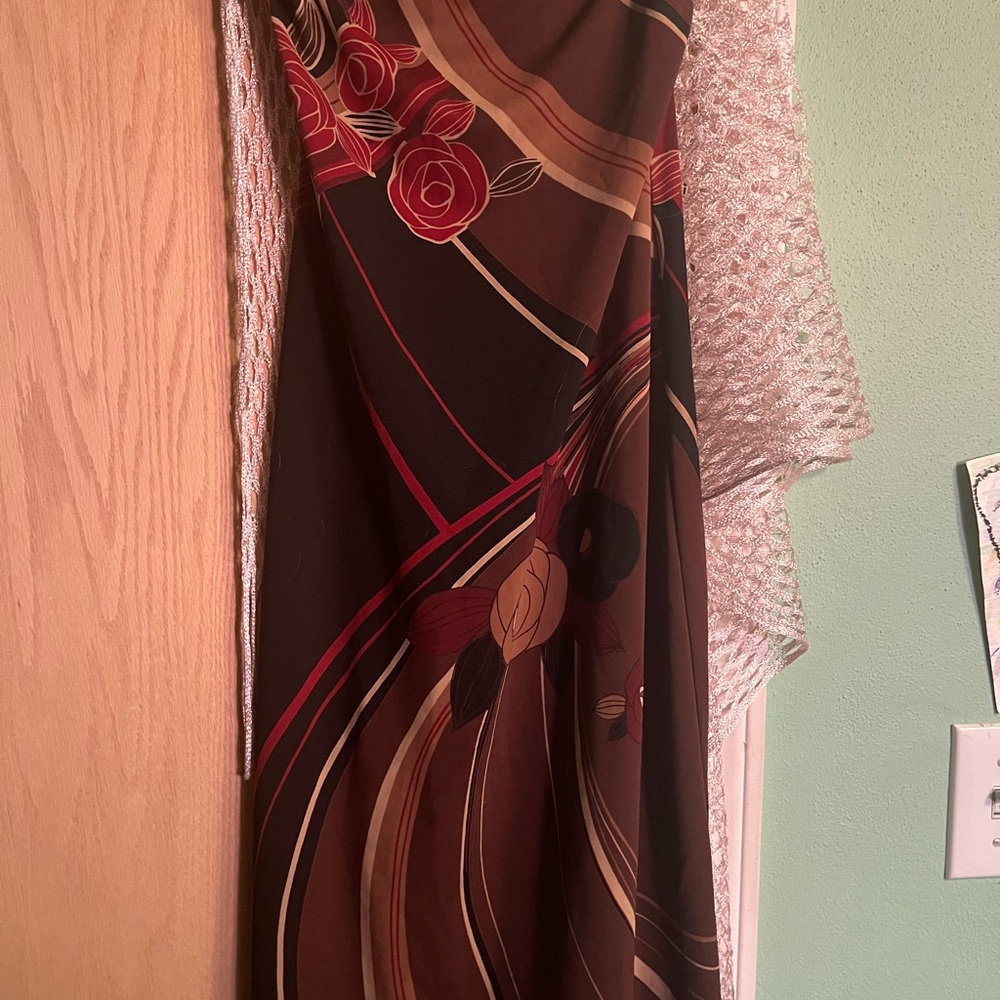 Elegant Brown Floral Dress